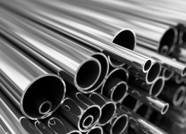 Stack of steel pipes.