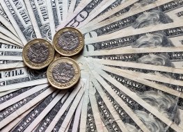 Pound to dollar banknotes and coins; Source: Shutterstock