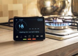 File photo of a smart meter for gas and electricity on a kitchen surface