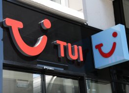 TUI logo on an office in Hannover, Germany