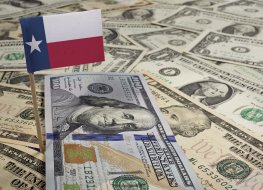 Texas flag on US dollars 